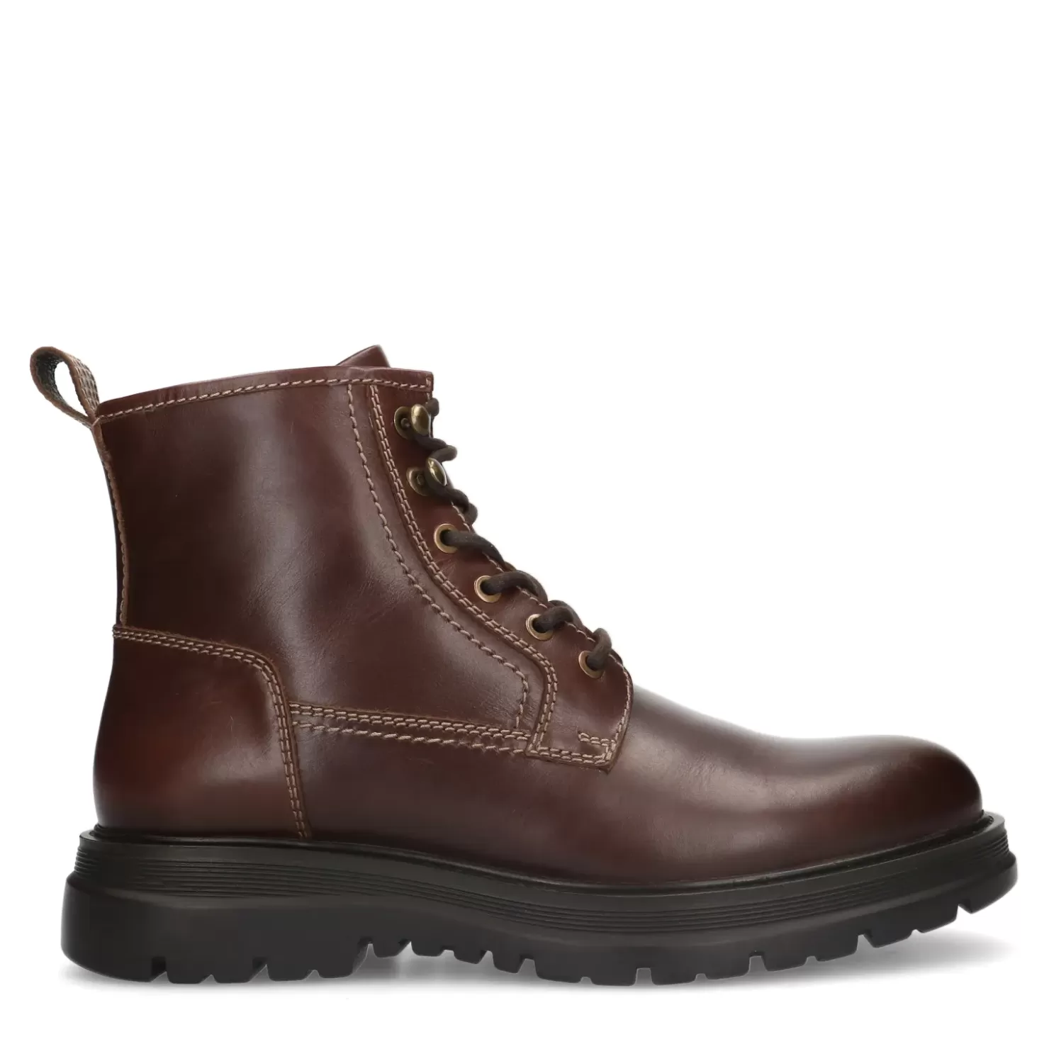 Shop Lace-Up Leather Boots - Burgundy Men Boots