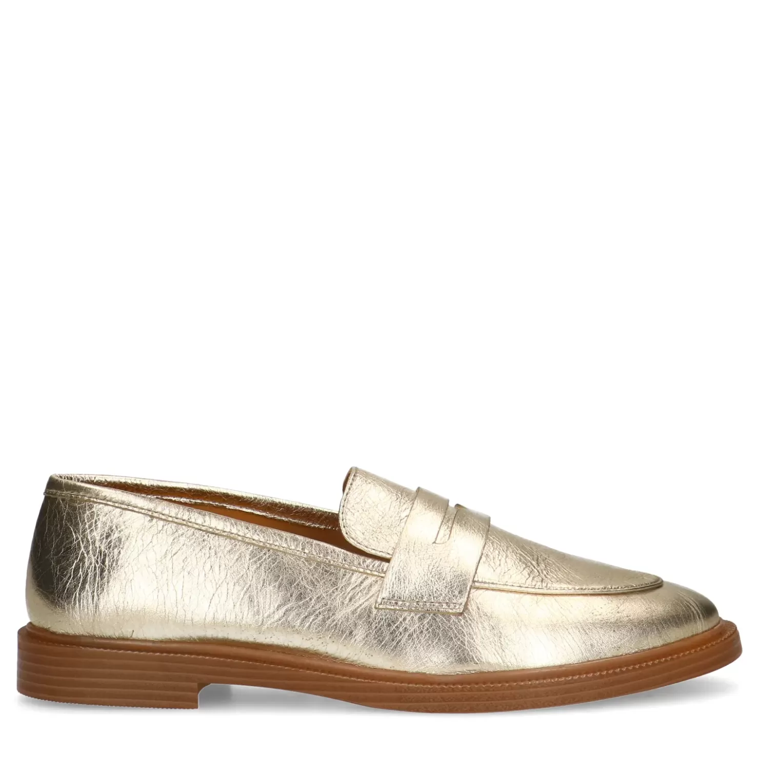 Cheap Leather Penny Loafers - Gold Women Moccasins