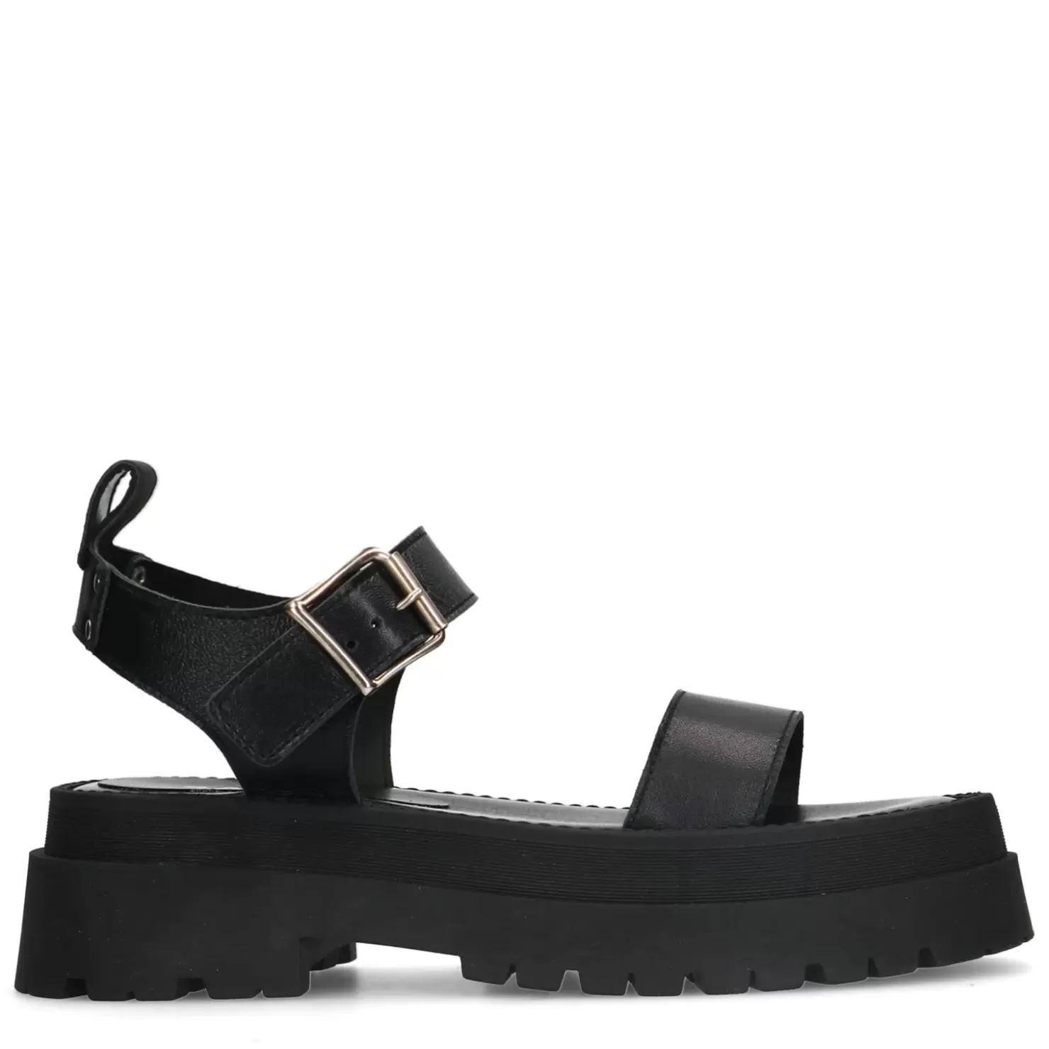 Cheap Leather Platform Sandals - Black Women Sandals