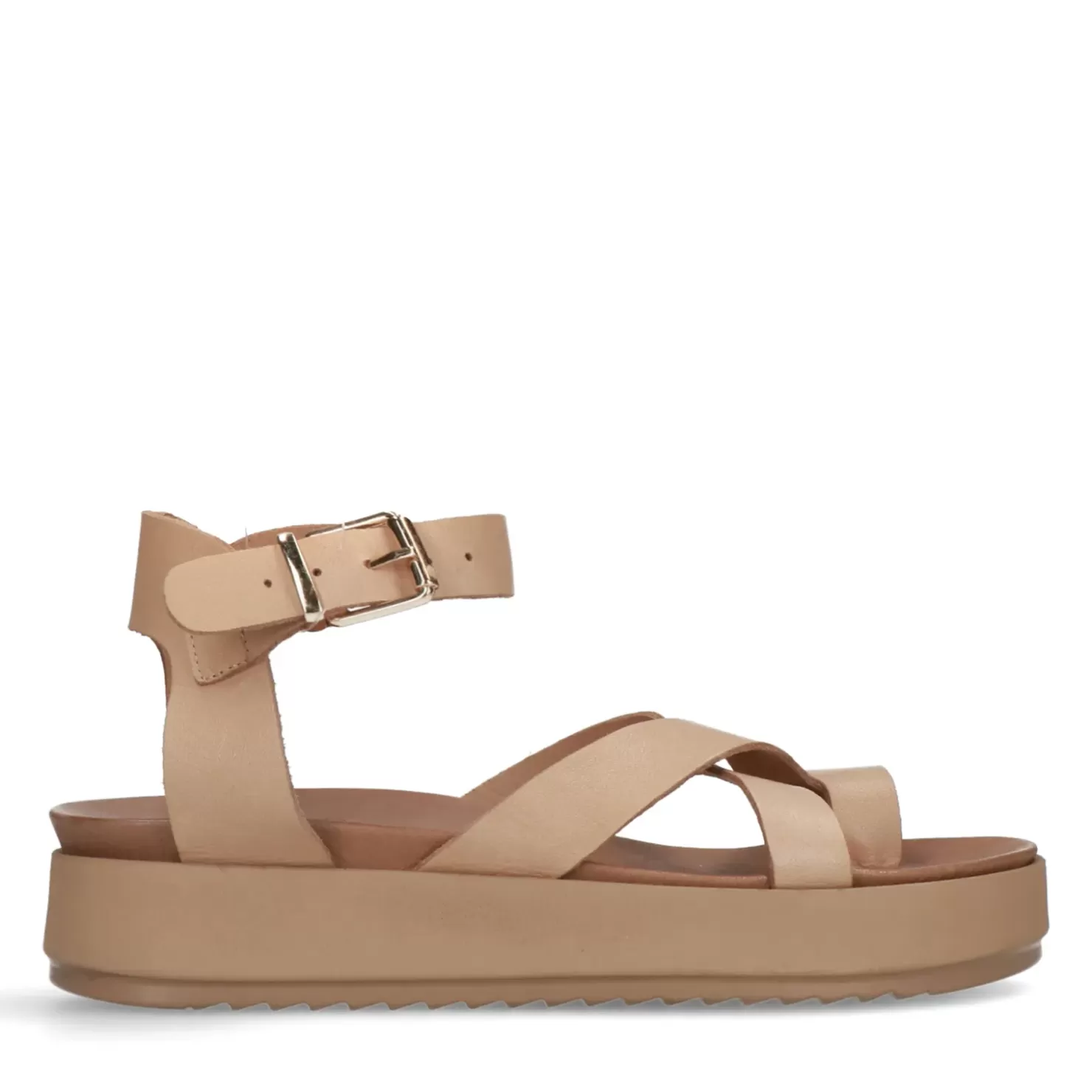 Cheap Leather Platform Sandals - Camel Women Sandals