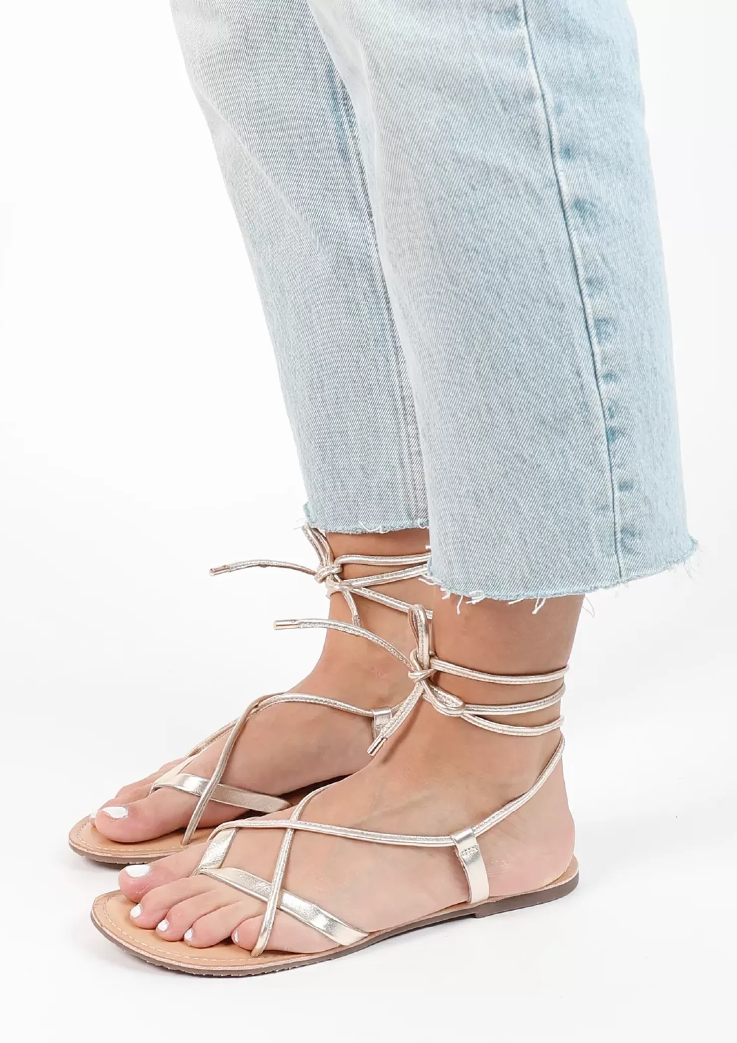 Cheap Leather Sandals - Gold Women Sandals