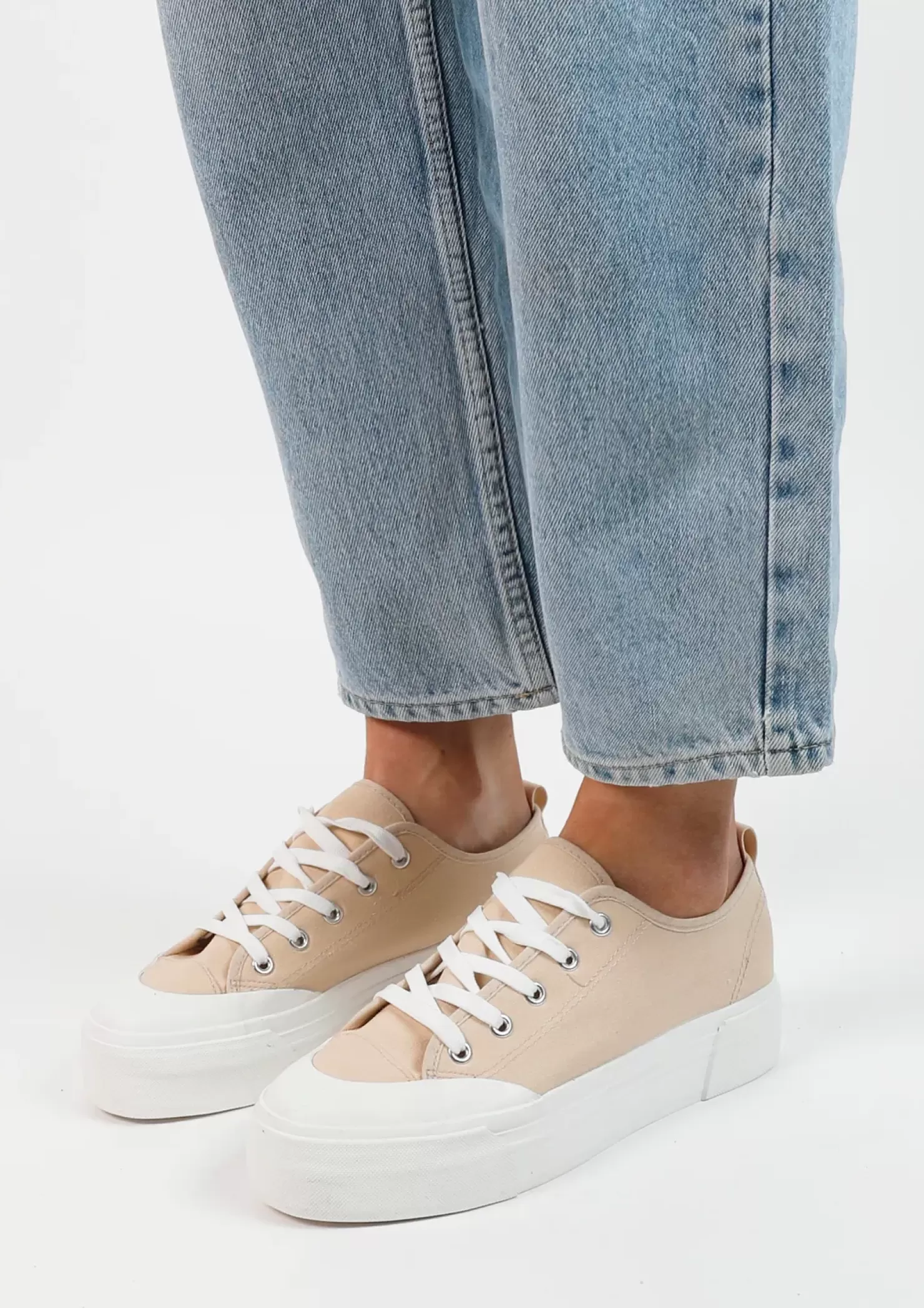 New Platform Sole Sneakers - Beige Women Sneakers