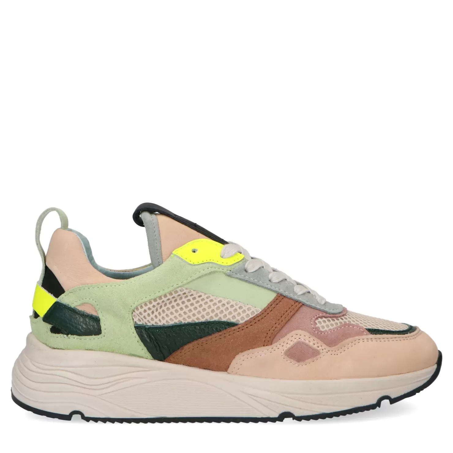 Clearance Suede Dad Shoes With Multicolor Details - Beige Women Sneakers