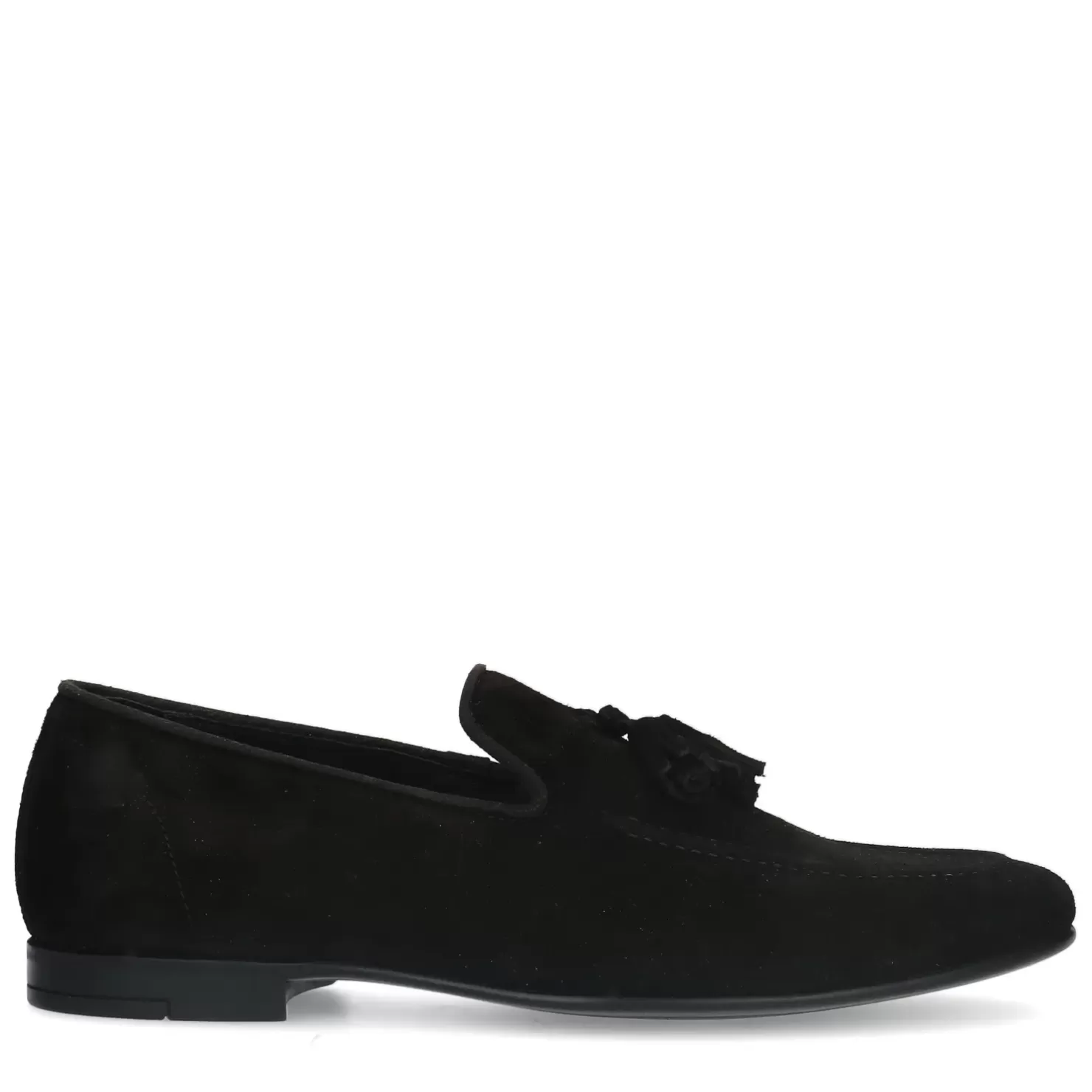 Store Suede Loafers With Fringed Tassels - Black Men Moccasins